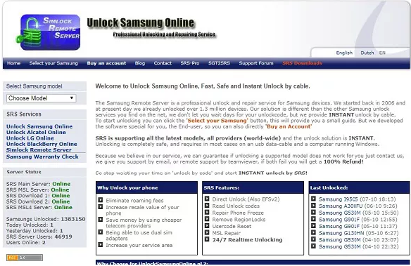 Unlock Samsung Online